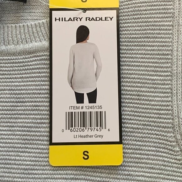 NWT Hilary Radley Ribbed Mock-Layer Crew Neck Tunic Knit Top S Heather Grey 70B - Picture 7 of 9